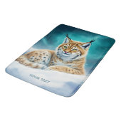 Fantasy Niedlich Lynx Cub Winter Badematte (Schrägansicht)