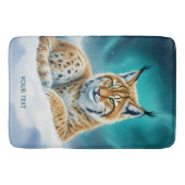 Fantasy Niedlich Lynx Cub Winter Badematte (Vorderseite)