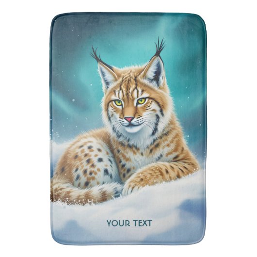 Fantasy Niedlich Lynx Cub Winter Badematte (Vorderseite Vertikal)