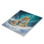 Fantasy Niedlich Lynx Cub Winter Fliese (Seite)