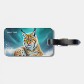 Fantasy Niedlich Lynx Cub Winter Gepäckanhänger (Rückseite horizontal)