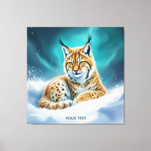 Fantasy Niedlich Lynx Cub Winter Leinwanddruck