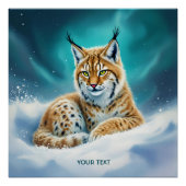 Fantasy Niedlich Lynx Cub Winter Poster (Vorderseite)
