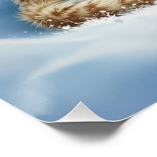 Fantasy Niedlich Lynx Cub Winter Poster (Ecke)