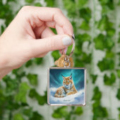 Fantasy Niedlich Lynx Cub Winter Schlüsselanhänger (Hand)