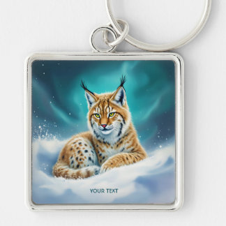Fantasy Niedlich Lynx Cub Winter Schlüsselanhänger