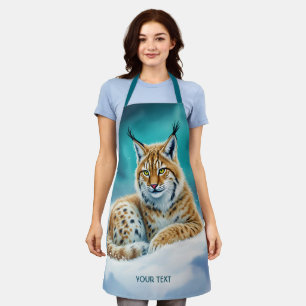 Fantasy Niedlich Lynx Cub Winter Schürze