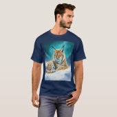Fantasy Niedlich Lynx Cub Winter T-Shirt (Vorne ganz)