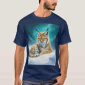 Fantasy Niedlich Lynx Cub Winter T-Shirt (Vorderseite)