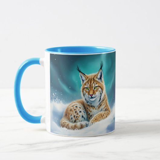 Fantasy Niedlich Lynx Cub Winter Tasse (Links)