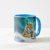Fantasy Niedlich Lynx Cub Winter Tasse (VorderseiteRechts)