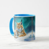 Fantasy Niedlich Lynx Cub Winter Tasse (Vorderseite Links)