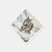 Fantasy Niedlich Lynx Winter Snow Serviette (Ecke)