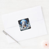 Fantasy Niedlich Mama Baby Tigers Quadratischer Aufkleber (Umschlag)