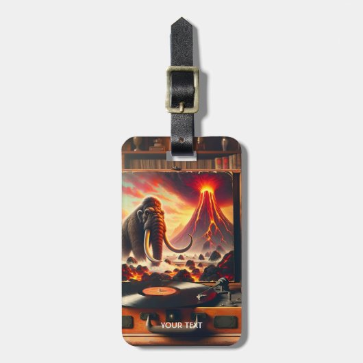 Fantasy Niedlich Mammoth Vinyl Player Gepäckanhänger (Vorderseite vertikal)