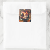 Fantasy Niedlich Mammoth Vinyl Player Quadratischer Aufkleber (Tasche)