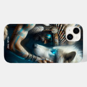 Fantasy Niedlich Man Hugging Wolf Case-Mate iPhone Hülle (Rückseite (Horizontal))