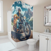 Fantasy Niedlich Man Hund Motorrad Duschvorhang (Beispiel)