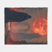 Fantasy Niedlich Man Moon Red Fleecedecke (Vorderseite (Horizontal))