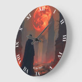 Fantasy Niedlich Man Moon Red Große Wanduhr (Winkel)