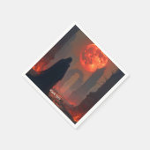 Fantasy Niedlich Man Moon Red Serviette (Ecke)