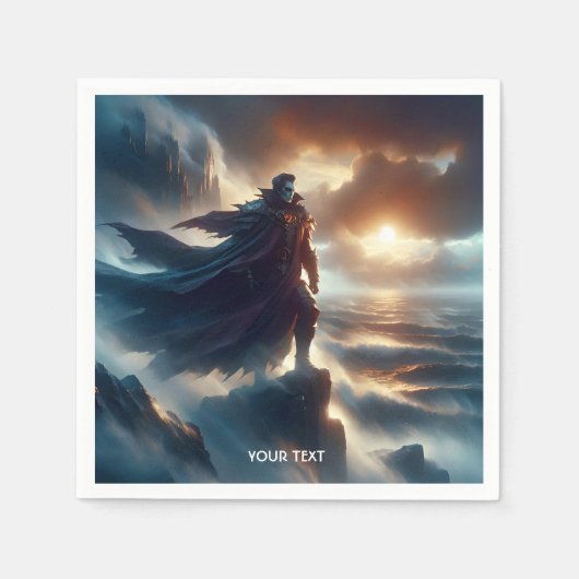 Fantasy Niedlich Man Night Sea Serviette (Vorderseite)