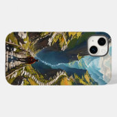 Fantasy Niedlich Man Pass Mountains Case-Mate iPhone Hülle (Rückseite (Horizontal))