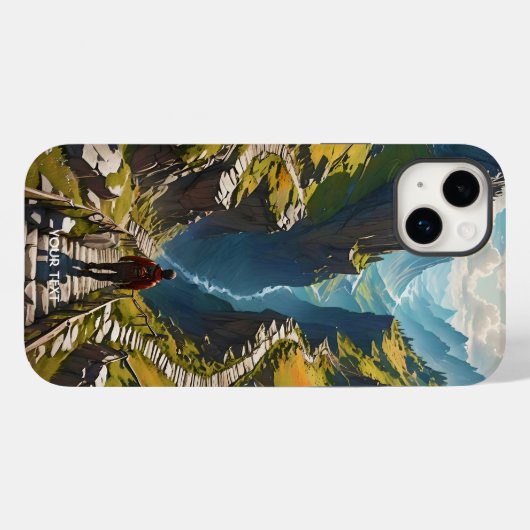 Fantasy Niedlich Man Pass Mountains Case-Mate iPhone Hülle (Rückseite (Horizontal))