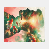 Fantasy Niedlich Man Sea Fish Fleecedecke (Vorderseite (Horizontal))