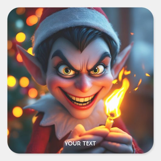 Fantasy Niedlich Match Weihnachtsbaum Quadratischer Aufkleber (Vorderseite)