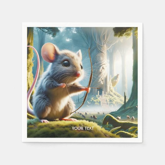 Fantasy Niedlich Mice Bow Forest Serviette (Vorderseite)