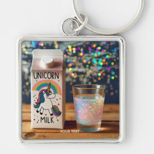 Fantasy Niedlich Milk Unicorn Regenbogen Schlüsselanhänger