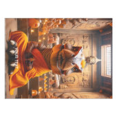 Fantasy Niedlich Mönch T-Rex Meditation Tischdecke (Vorderseite (Horizontal))