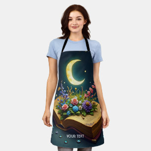 Fantasy Niedlich Moon Book Blume Schürze