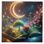 Fantasy Niedlich Moon Garden Buch Fliese (Vorderseite)