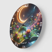 Fantasy Niedlich Moon Garden Buch Große Wanduhr (Winkel)