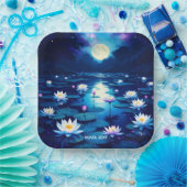 Fantasy Niedlich Moon Lily Pond Pappteller (Party)