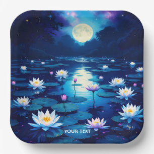 Fantasy Niedlich Moon Lily Pond Pappteller