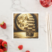Fantasy Niedlich Moon Sea Ship Serviette (Beispiel)