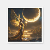 Fantasy Niedlich Moon Space Lake Serviette (Vorderseite)