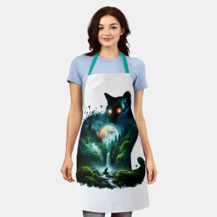 Fantasy Niedlich Moon Waterfall Cat Schürze