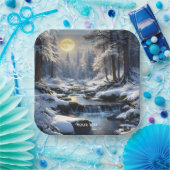 Fantasy Niedlich Moon Winterwald Pappteller (Party)