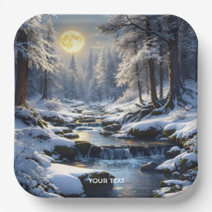 Fantasy Niedlich Moon Winterwald Pappteller