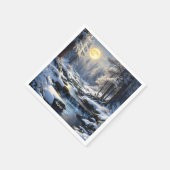 Fantasy Niedlich Moon Winterwald Serviette (Ecke)