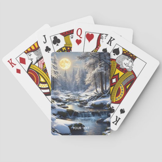 Fantasy Niedlich Moon Winterwald Spielkarten (Rückseite)