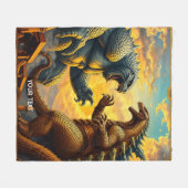 Fantasy Niedlich Mosaik Fierce Battle Fleecedecke (Vorderseite (Horizontal))