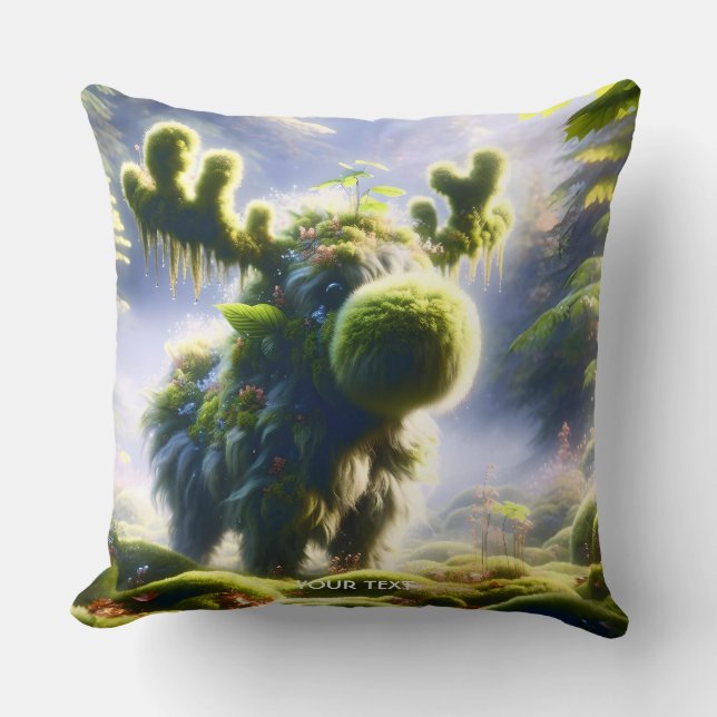 Fantasy Niedlich Moss Moose Forest Kissen (Vorderseite)