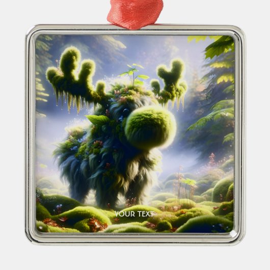 Fantasy Niedlich Moss Moose Forest Ornament Aus Metall (Vorne)