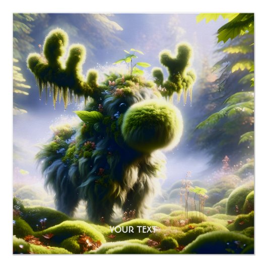 Fantasy Niedlich Moss Moose Forest Poster (Vorderseite)