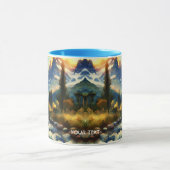 Fantasy Niedlich Mountains Landschaft Sonnenunterg Tasse (Zentrum)